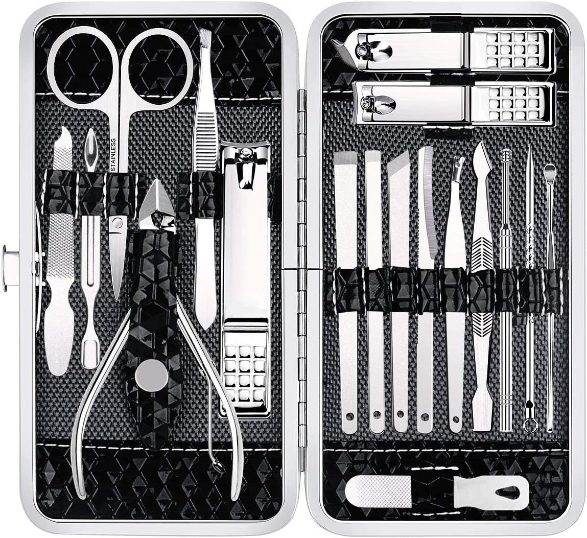 Yougai 18-Piece Stainless Steel Manicure Set with Case