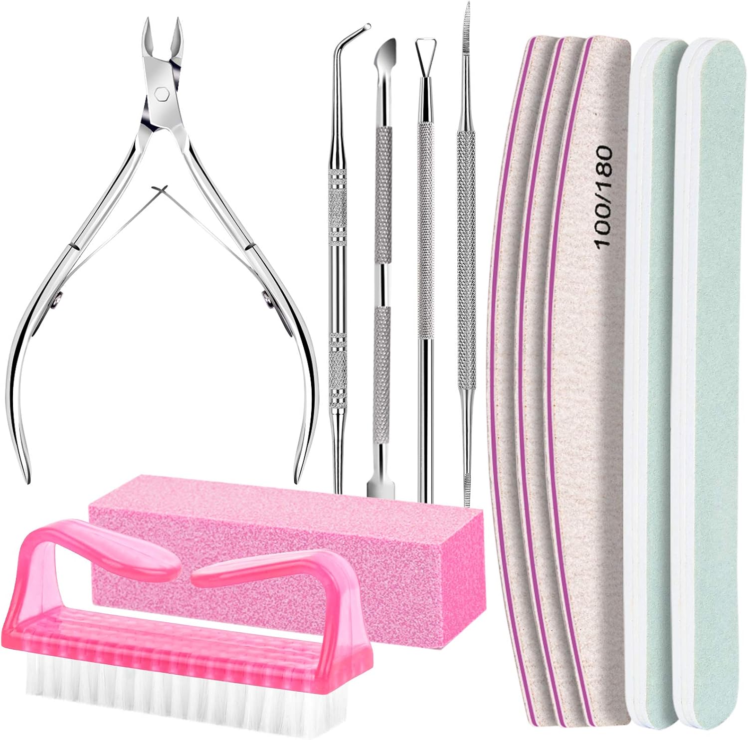 FANDAMEI Nail Care Kit (files, buffer, cuticle nippers & pusher)