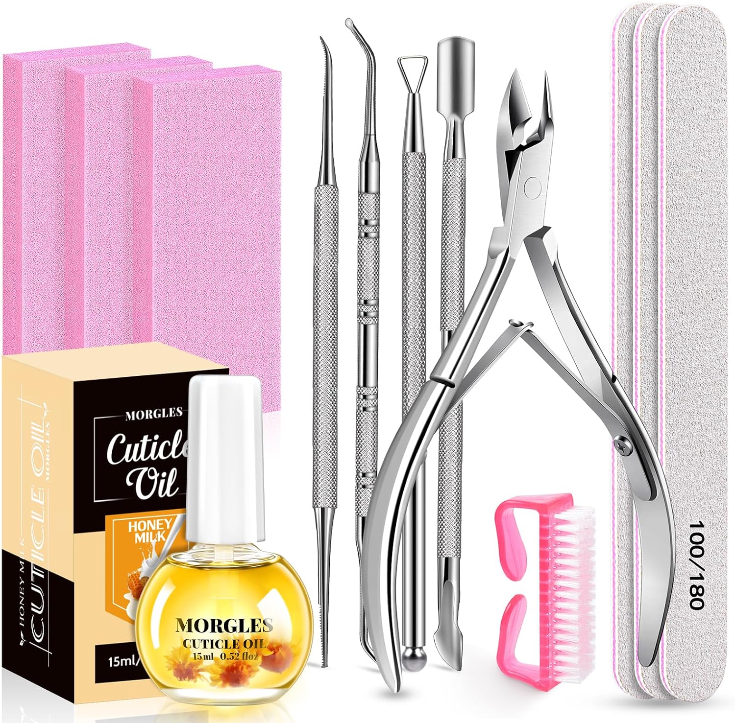 MORGLES Nail File and Buffer Blocks Kit