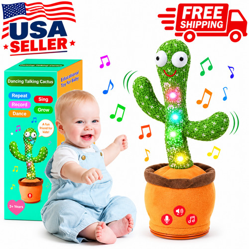 Dancing Talking Cactus Plush Toy Repeat Singing Recording Moving Musical Gift US