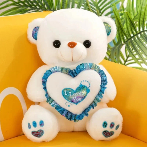 I L U Light Up Teddy Bear Plush Stuffed Animal Romantic Gift for Kids Girlfriend