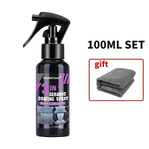 3-in-1 Car Ceramic Nano Coating Spray Hydrophobic Paint Protection Polish Wax US