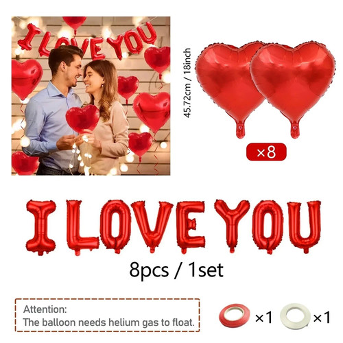 16" I Love You Foil Balloon Banner Wedding Engagement Party Decoration Set USA