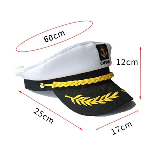 Nautical Captain Hat Yacht Sailor Skipper Costume Cap Adjustable Adult Unisex