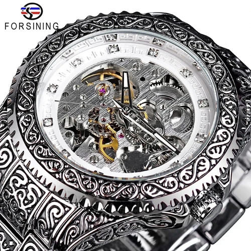 Luxury Skeleton Automatic Watch Men Stainless Steel Mechanical Wristwatch USA