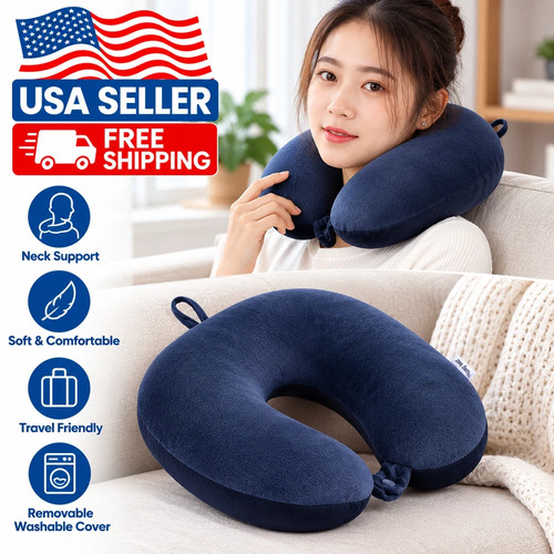 Microbead Travel Neck Pillow U Shape Cushion Airplane Office Home Travel Comfort