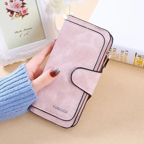 Women's Leather Phone Wallet Credit Card Holder Case Zipper Leather Purse Pouch