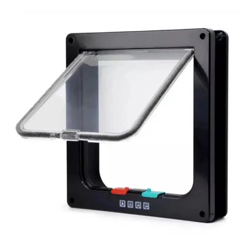 4-Way Locking Pet Door Cat Dog Flap Automatic Silent Door Window Wall Large USA