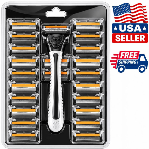 21-Pcs Triple Blade Razor Set for Men Replacement Heads Manual Shaving Kit Men