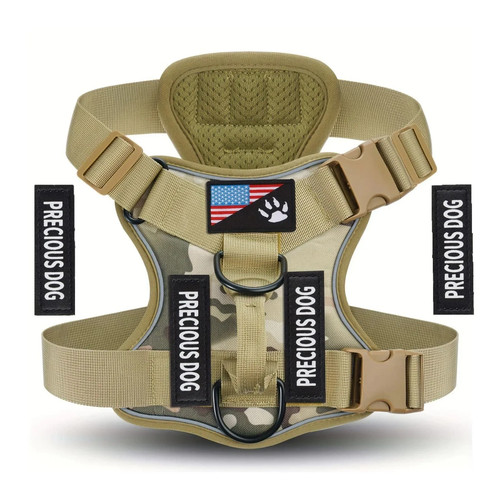 Reflective Tactical Dog Harness with National Flag for All Dogs Vest USA
