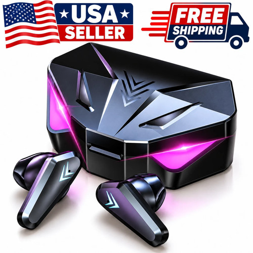 TWS Wireless Bluetooth Earbuds Headphones LED Display Mic Gaming Earphones
