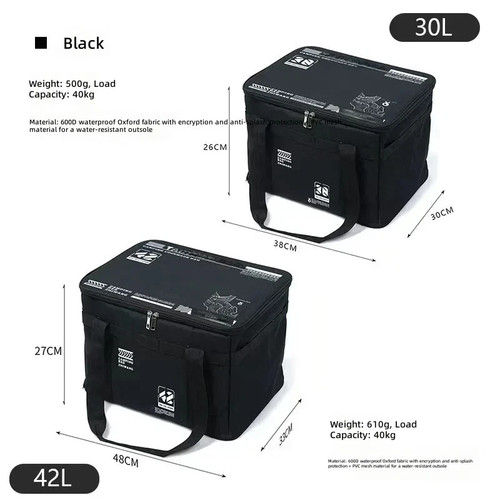 42L Tactical Camping Storage Bag Cookware Organizer Hiking Picnic Gear Organizer