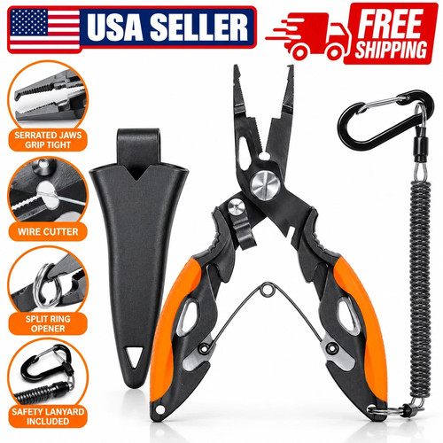 Mini Fishing Pliers Stainless Steel Titanium Alloy Rust Proof Split Ring Tool