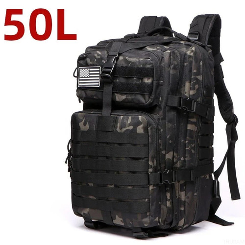 Tactical 50L Backpack Large Capacity Hiking Camping Outdoor Travel MOLLE Bag