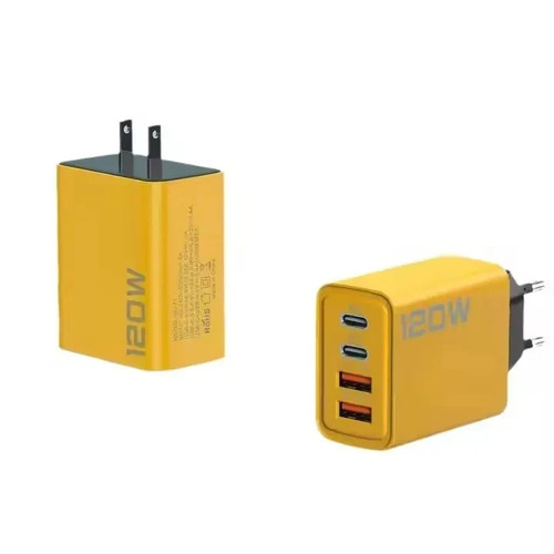120W USB Wall Charger 4 Port Fast Charging 2 USB 2 Type C PD Adapter US Plug