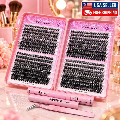 DIY Cluster Lash Kit 30D 40D 50D Eyelash Extension Book Tray with Bond Seal Tool