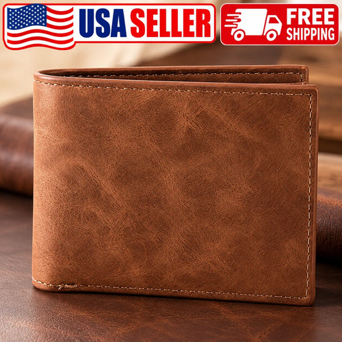 Men's Slim RFID Wallet Soft Leather ID Credit Card Holder Coin Pocket
