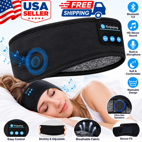 Bluetooth Sleep Headphones Headband Wireless Music Eye Mask Sports Earphones Set
