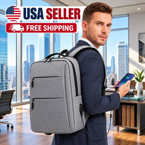 Backpack Lightweight Waterproof USB Charging Business Travel Bag